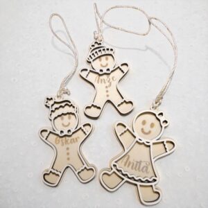 Leseni božični obeski – “Medeni možiclji ali punčke” z imenom