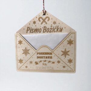 Leseni okrasek – Pismo Božičku (posebna dostava na Severni tečaj)