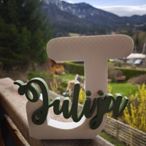 3D tiskana črka z imenom